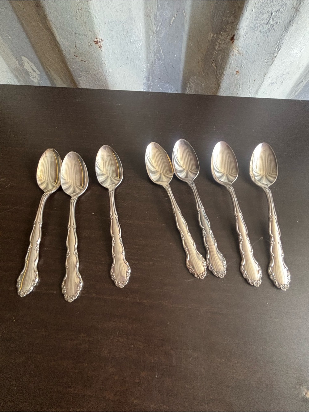 1881 rogers set of 7 small stainless spoons
